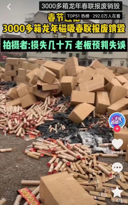 3000余箱磁吸春聯(lián)滯銷,浙江金華一工廠損失數(shù)十萬 市場(chǎng)監(jiān)管部門 屬企業(yè)自主經(jīng)營行為,應(yīng)提前做好市場(chǎng)預(yù)判